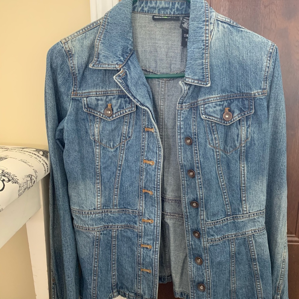 DKNY Blue Jean Jacket with Waistline - Medium